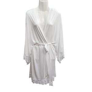Eberjey Mariana MME Kimono Robe Large White Lightweight Classic Cozy Fairy